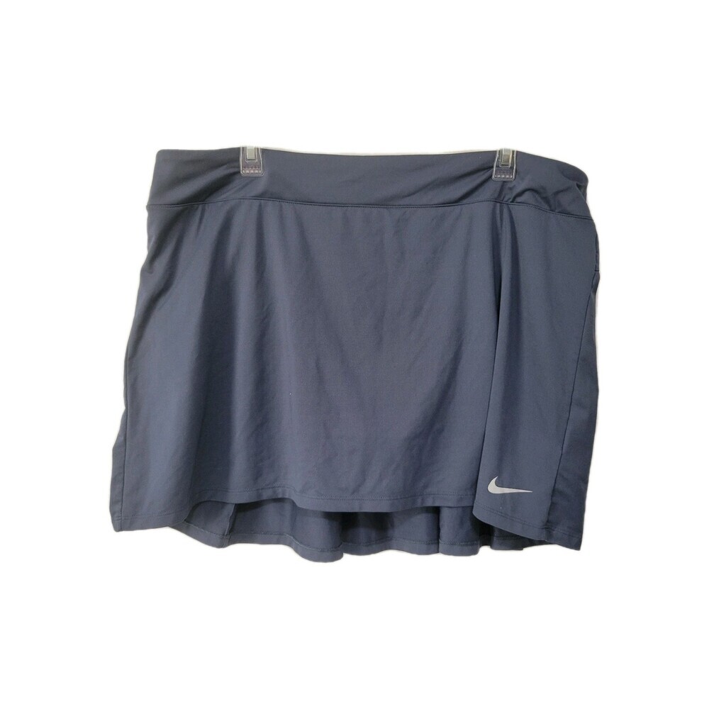 NIKE Dri-FIT Skort XL Women's Gray Steel Blue Athletic Golf Tennis  Activewear